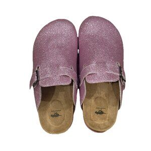 Girls clogs size 4 NWT Rocket Dog Pink Purple Glitter Faux-Leather Buckled Comfy